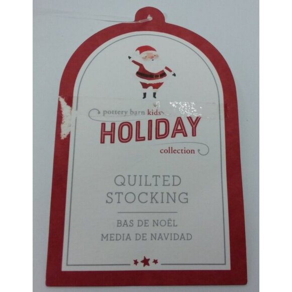 Pottery Barn Kids Dad Christmas Stocking Santa on Train Holiday Xmas Quilted Red - Picture 5 of 5